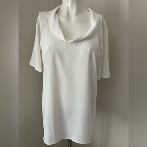 Chic White Cowl Neck Blouse